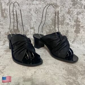 M. Gemi Lilian Twisted Leather Sandal in Black